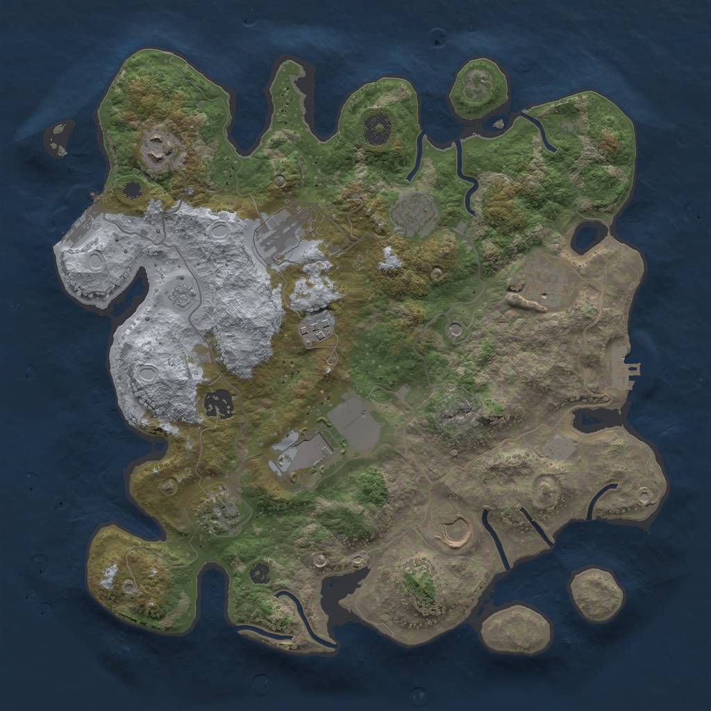 Rust Map: Procedural Map, Size: 3500, Seed: 1803712911, 16 Monuments