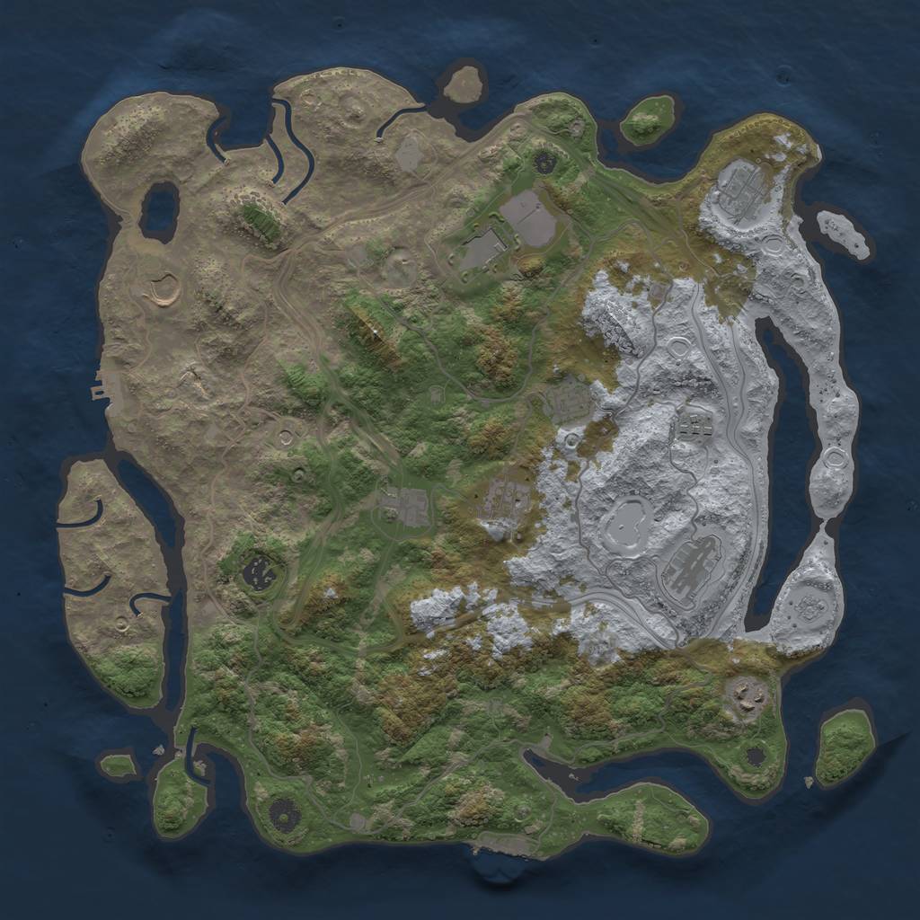 Rust Map: Procedural Map, Size: 4250, Seed: 912773778, 19 Monuments