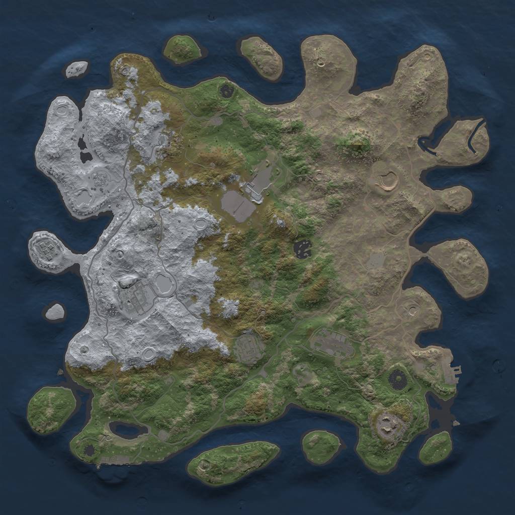 Rust Map: Procedural Map, Size: 4000, Seed: 260407025, 18 Monuments
