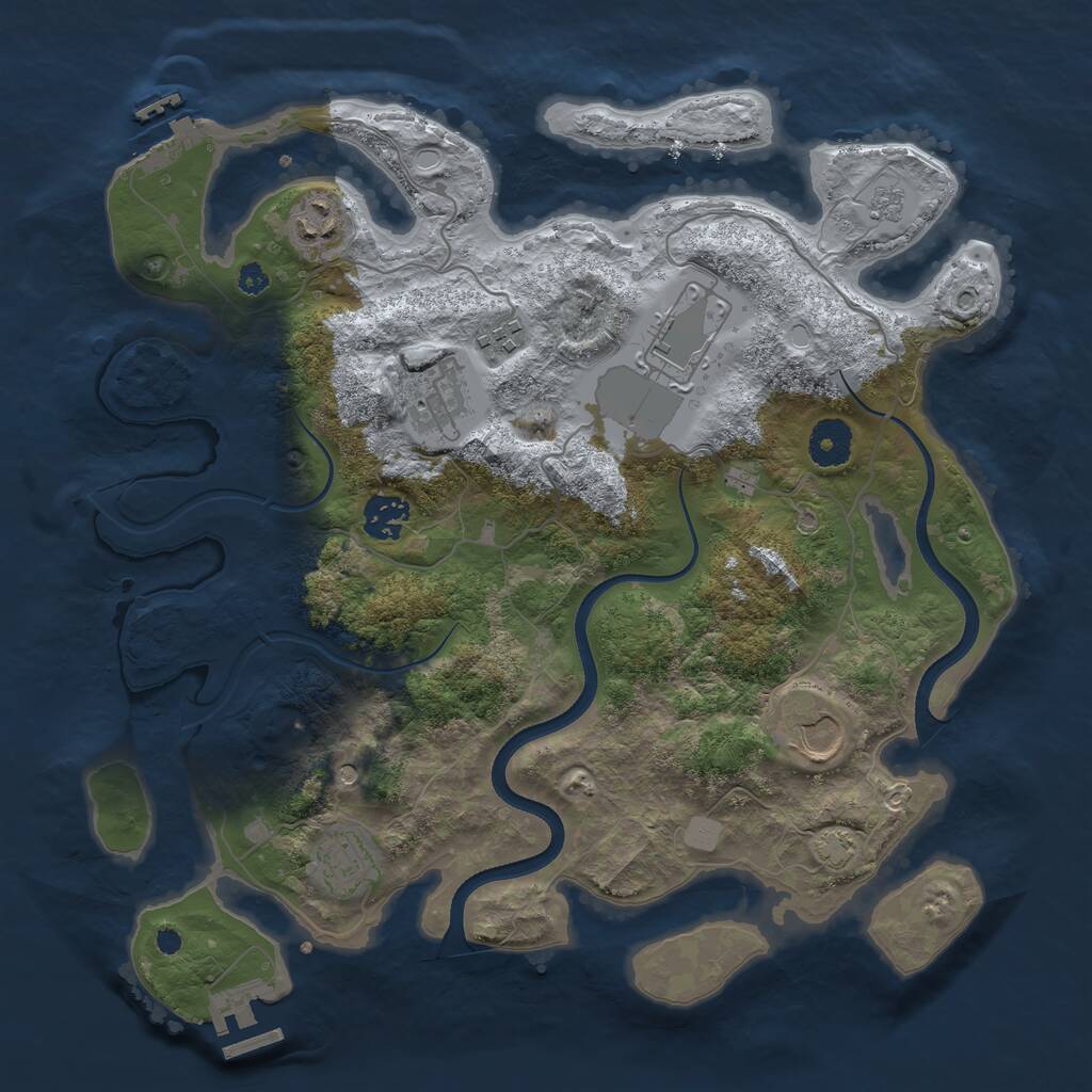 Rust Map: Procedural Map, Size: 3550, Seed: 404349, 13 Monuments