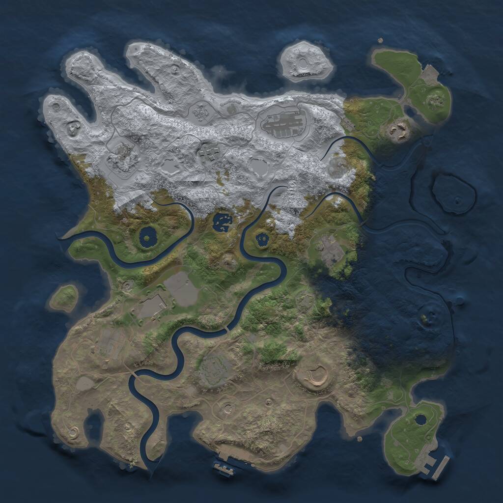 Rust Map: Procedural Map, Size: 3800, Seed: 9999567, 16 Monuments