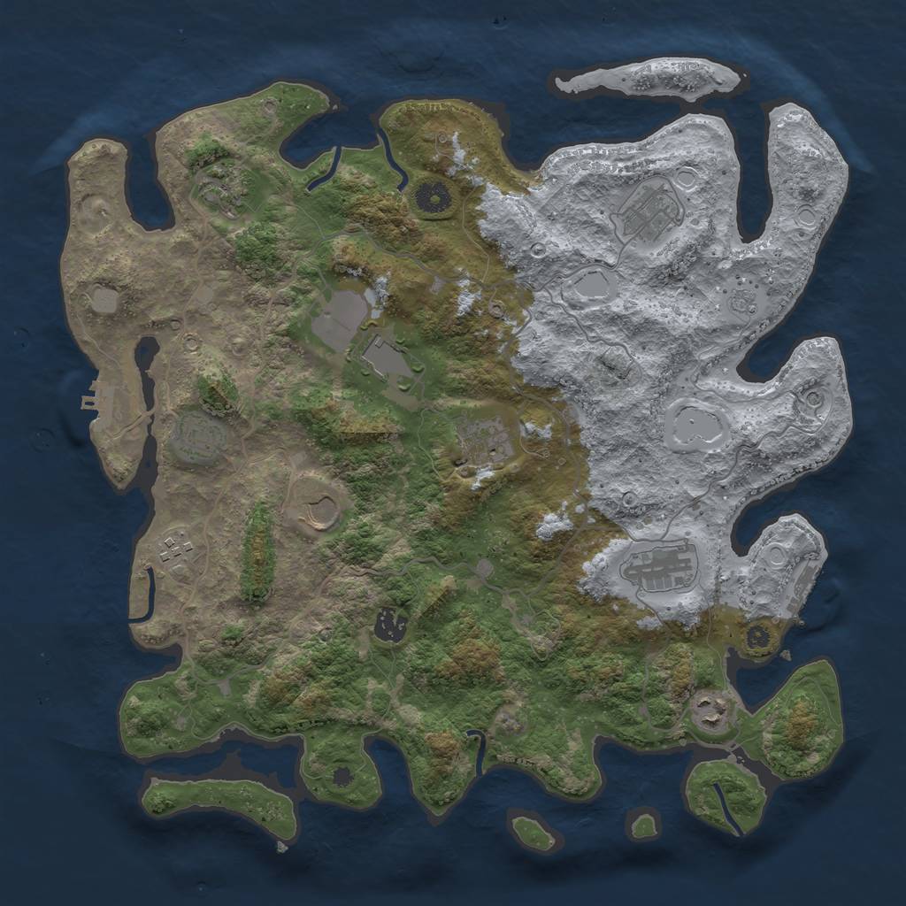 Rust Map: Procedural Map, Size: 4000, Seed: 1337420815, 19 Monuments