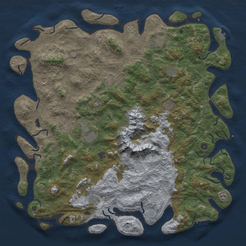 Rust Map: Procedural Map, Size: 5500, Seed: 700200502, 20 Monuments