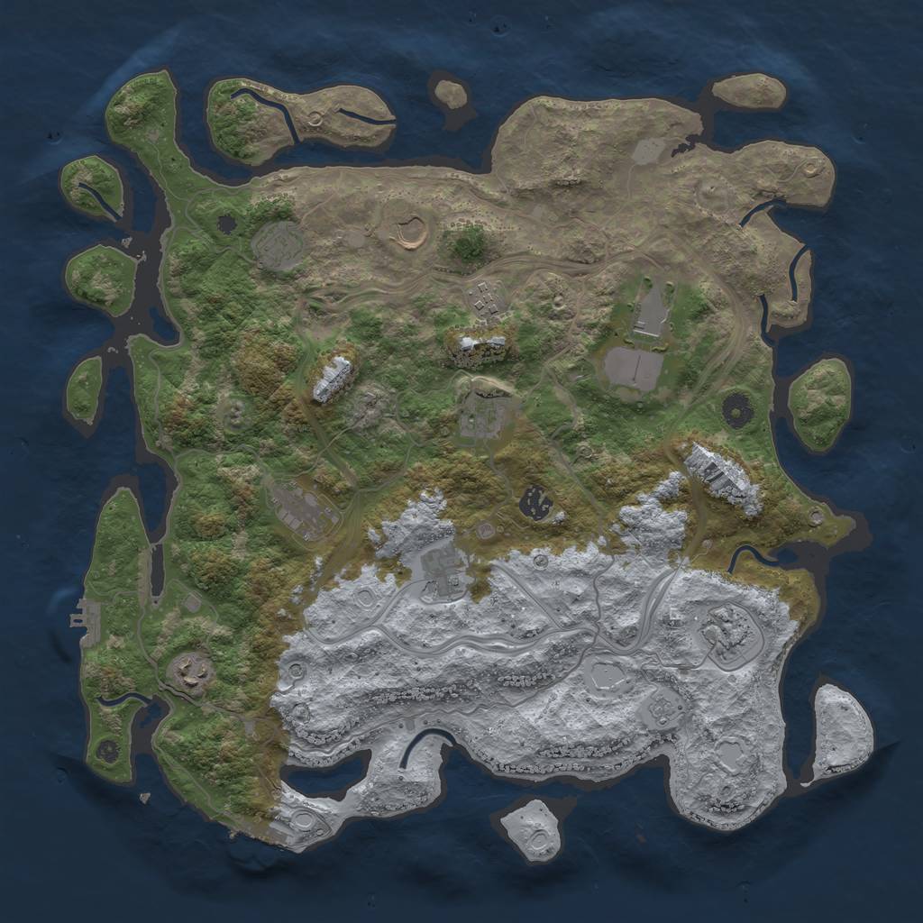 Rust Map: Procedural Map, Size: 4250, Seed: 462365595, 19 Monuments