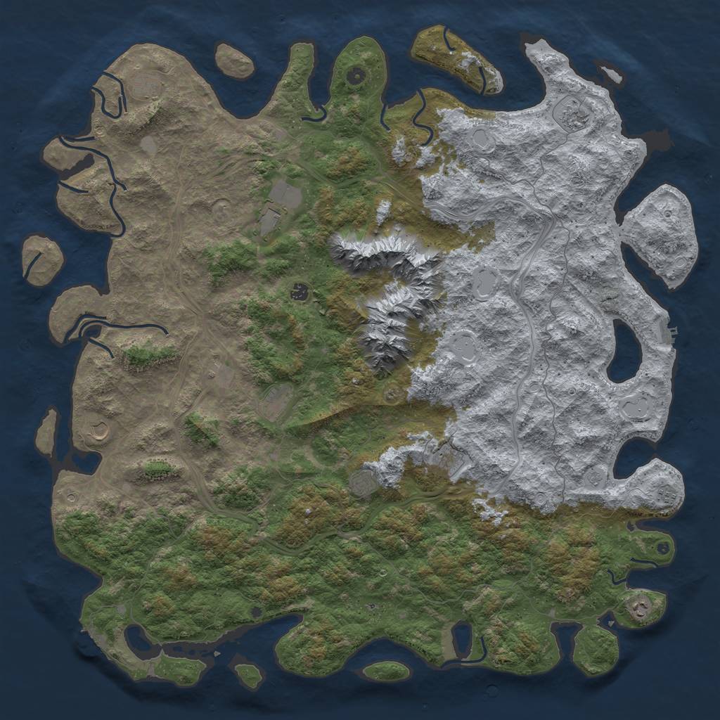 Rust Map: Procedural Map, Size: 6000, Seed: 465926794, 20 Monuments