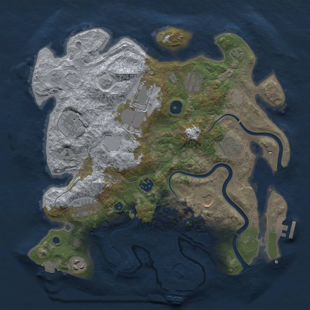 Rust Map: Procedural Map, Size: 3590, Seed: 642820, 15 Monuments