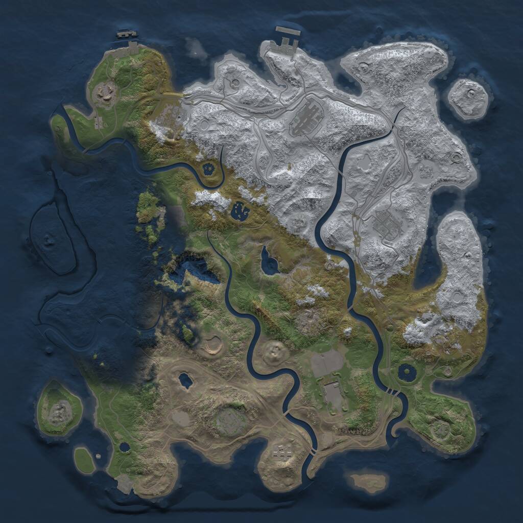 Rust Map: Procedural Map, Size: 4250, Seed: 15651, 17 Monuments