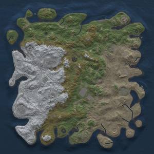 Thumbnail Rust Map: Procedural Map, Size: 4500, Seed: 1254213373, 20 Monuments