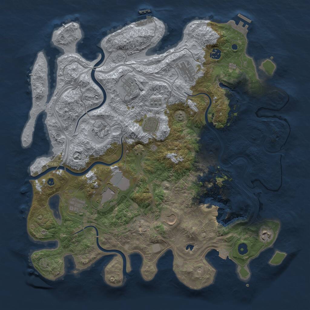 Rust Map: Procedural Map, Size: 4250, Seed: 3301, 16 Monuments