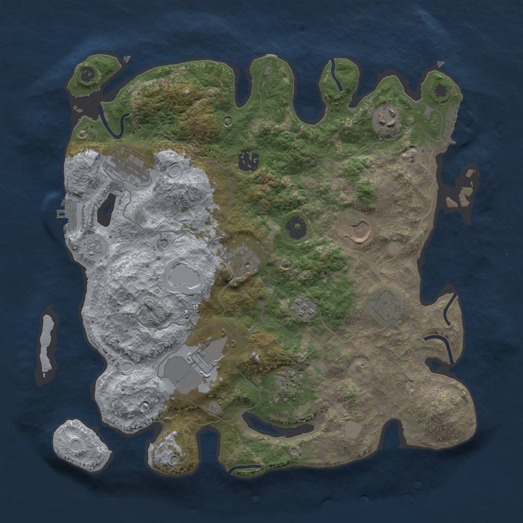 Rust Map: Procedural Map, Size: 3590, Seed: 840302, 18 Monuments