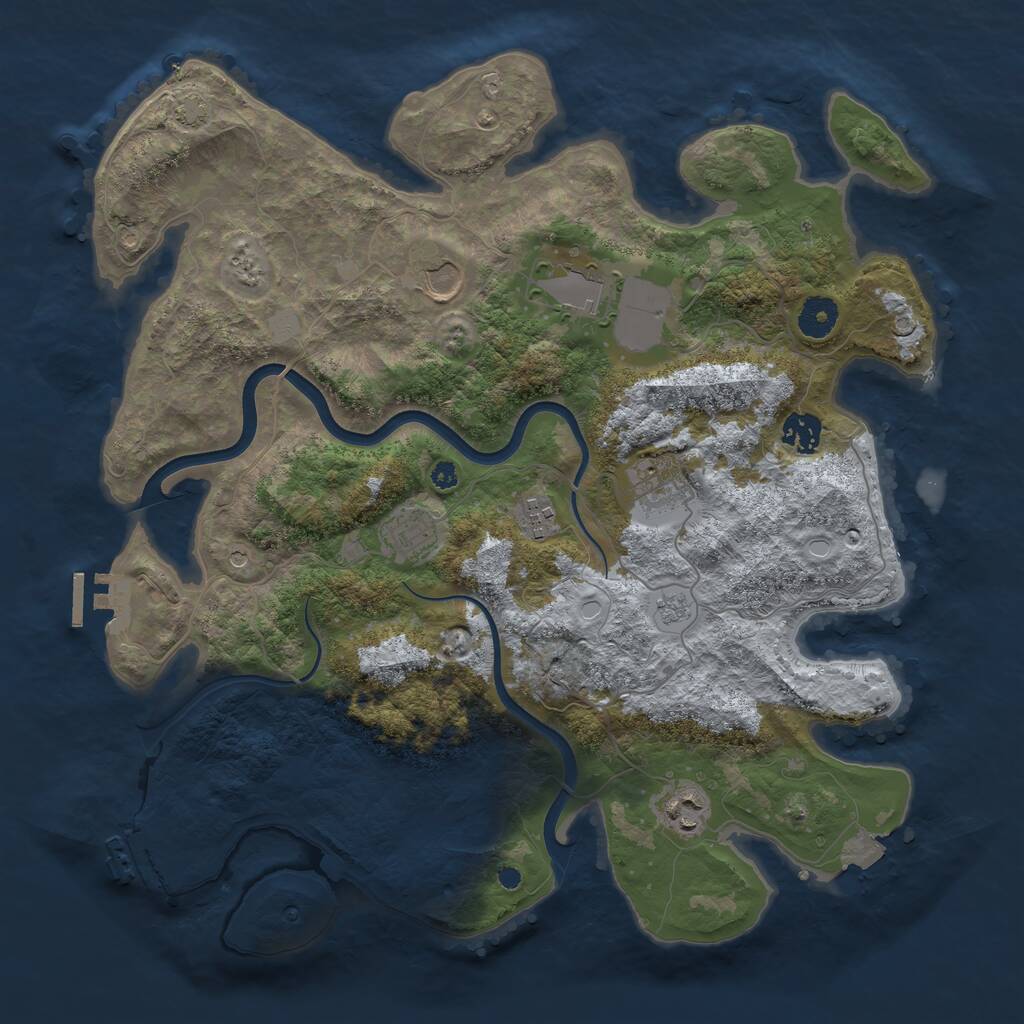 Rust Map: Procedural Map, Size: 3800, Seed: 23287, 13 Monuments