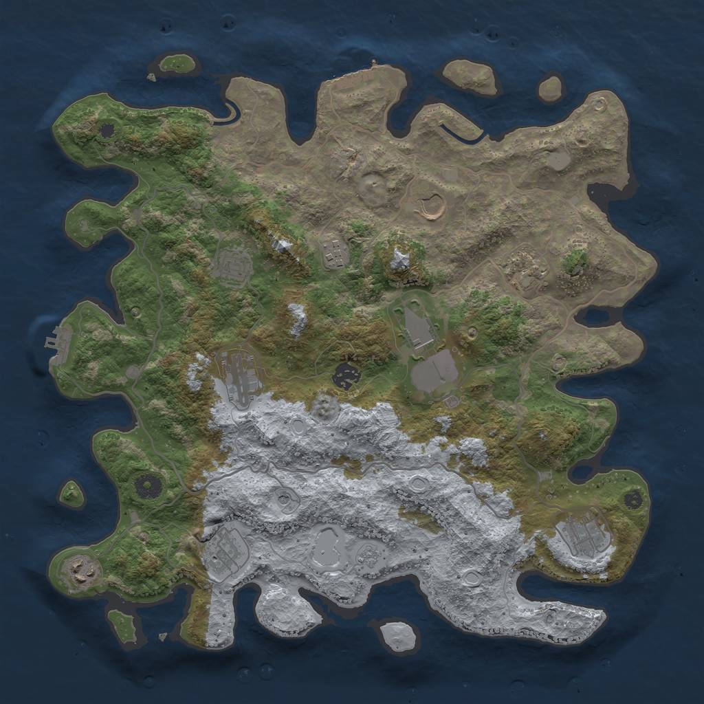 Rust Map: Procedural Map, Size: 4000, Seed: 36638717, 19 Monuments