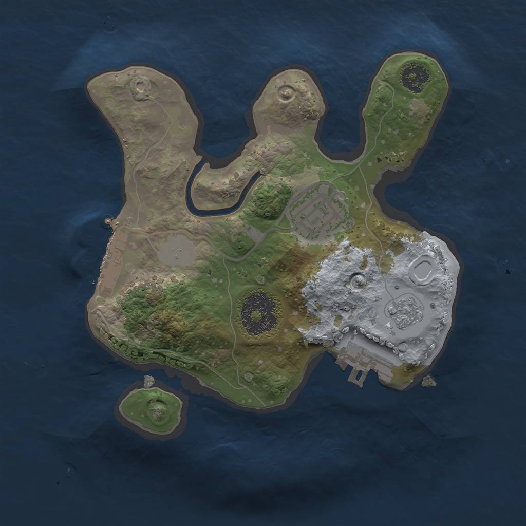 Rust Map: Procedural Map, Size: 2000, Seed: 123025, 9 Monuments