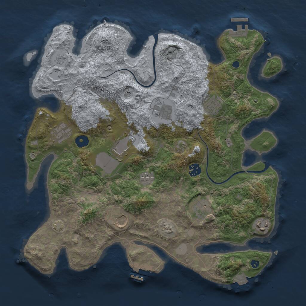 Rust Map: Procedural Map, Size: 3600, Seed: 1629240129, 15 Monuments