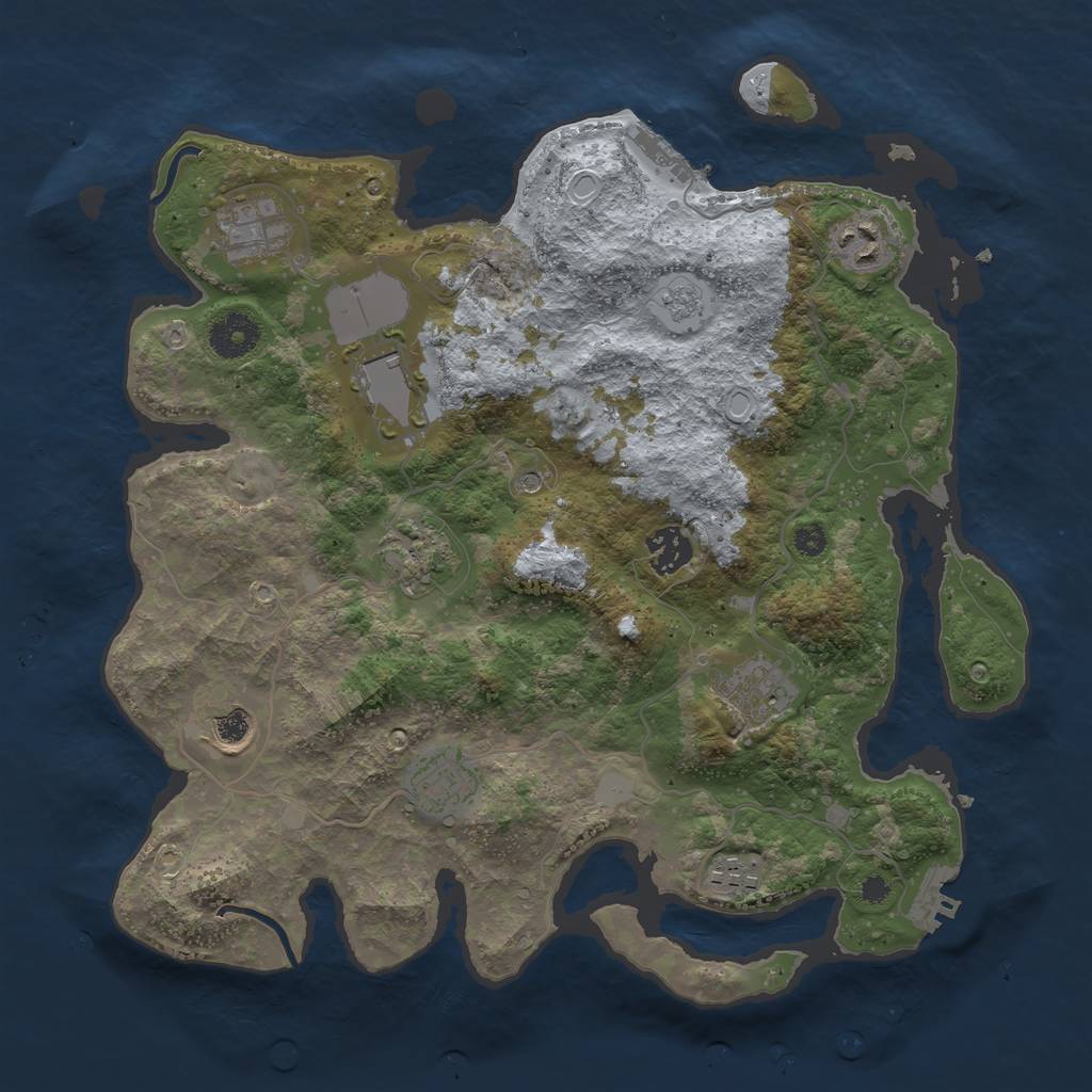 Rust Map: Procedural Map, Size: 3500, Seed: 534524, 18 Monuments