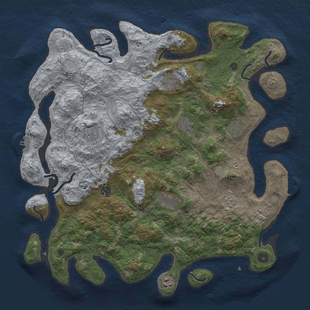 Rust Map: Procedural Map, Size: 4300, Seed: 66099059, 17 Monuments