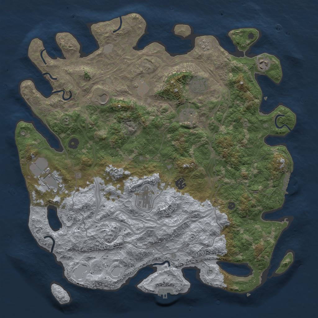 Rust Map: Procedural Map, Size: 4400, Seed: 16730385, 18 Monuments