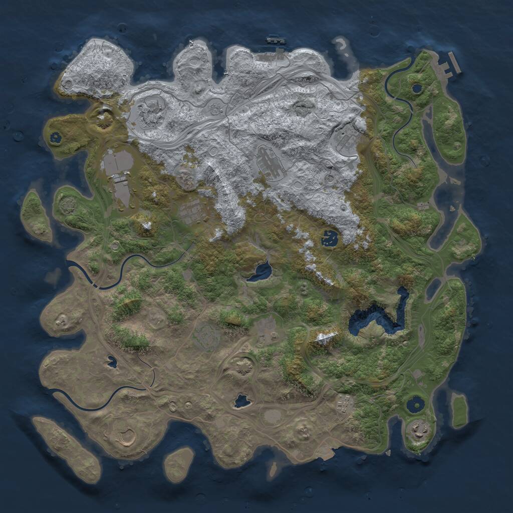 Rust Map: Procedural Map, Size: 4500, Seed: 972533055, 17 Monuments
