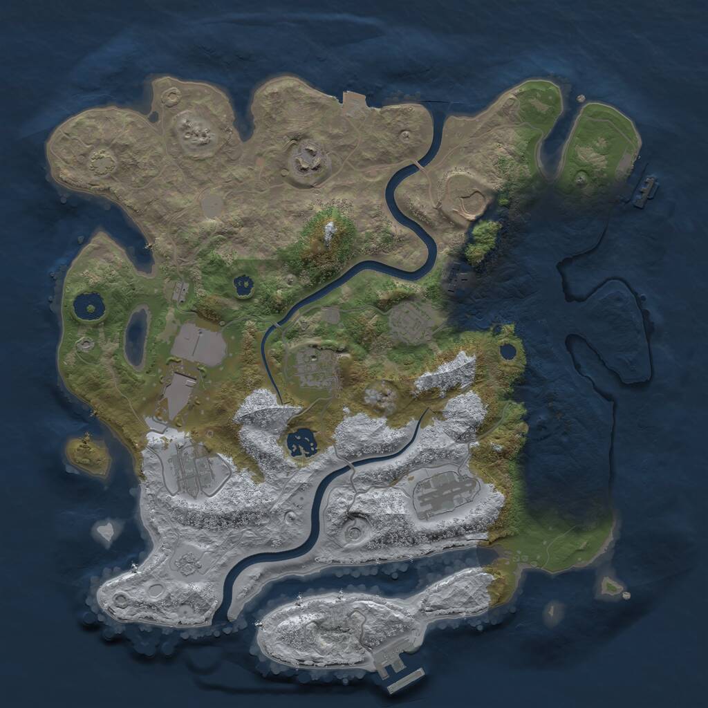 Rust Map: Procedural Map, Size: 3560, Seed: 662304, 15 Monuments