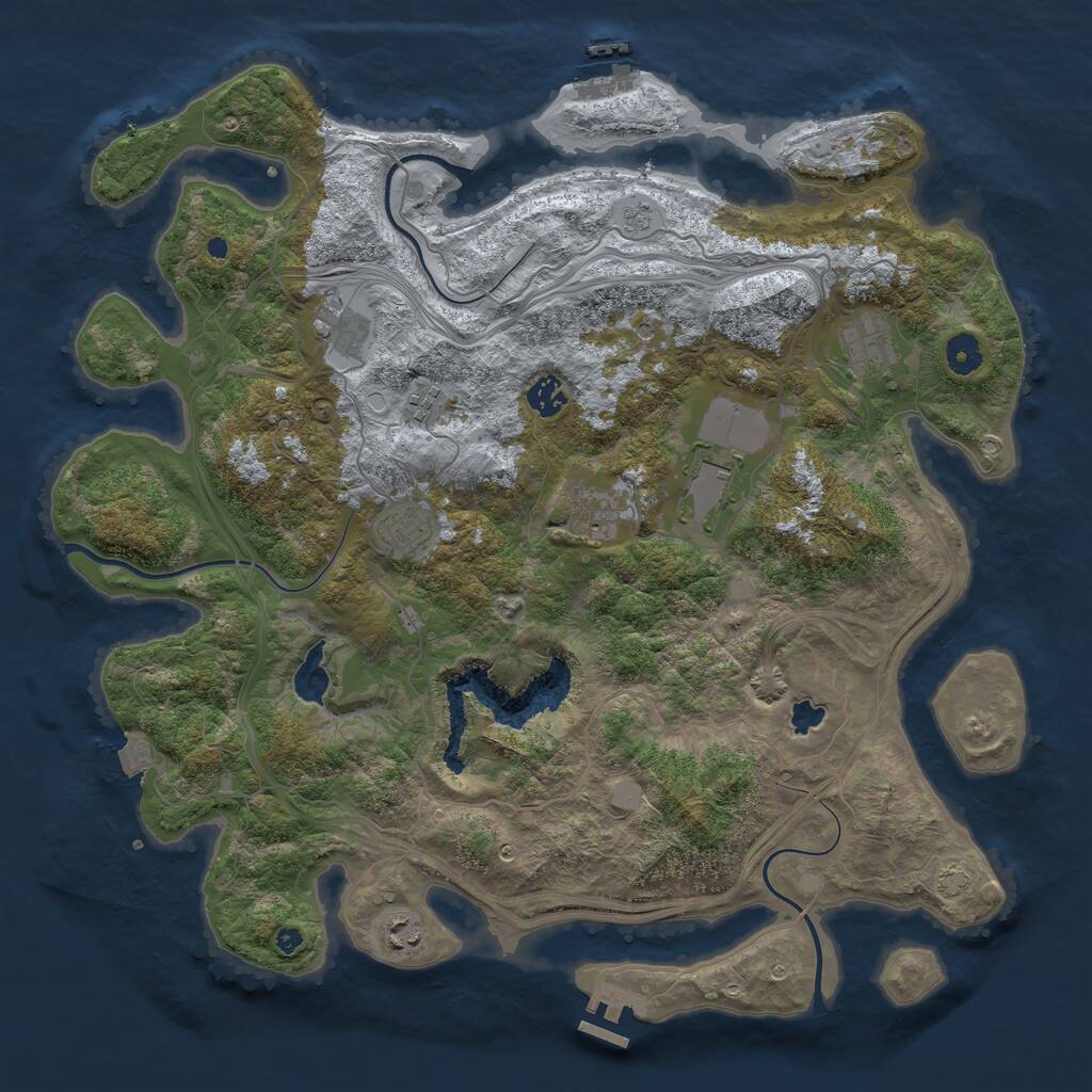 Rust Map: Procedural Map, Size: 4250, Seed: 2067964194, 14 Monuments