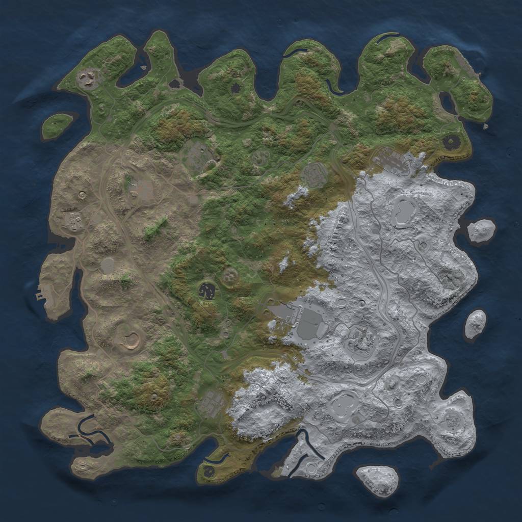 Rust Map: Procedural Map, Size: 4650, Seed: 22089951, 20 Monuments