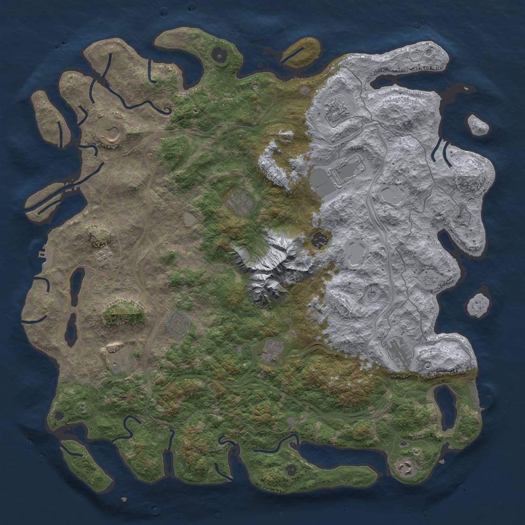 Rust Map: Procedural Map, Size: 5000, Seed: 133750, 20 Monuments