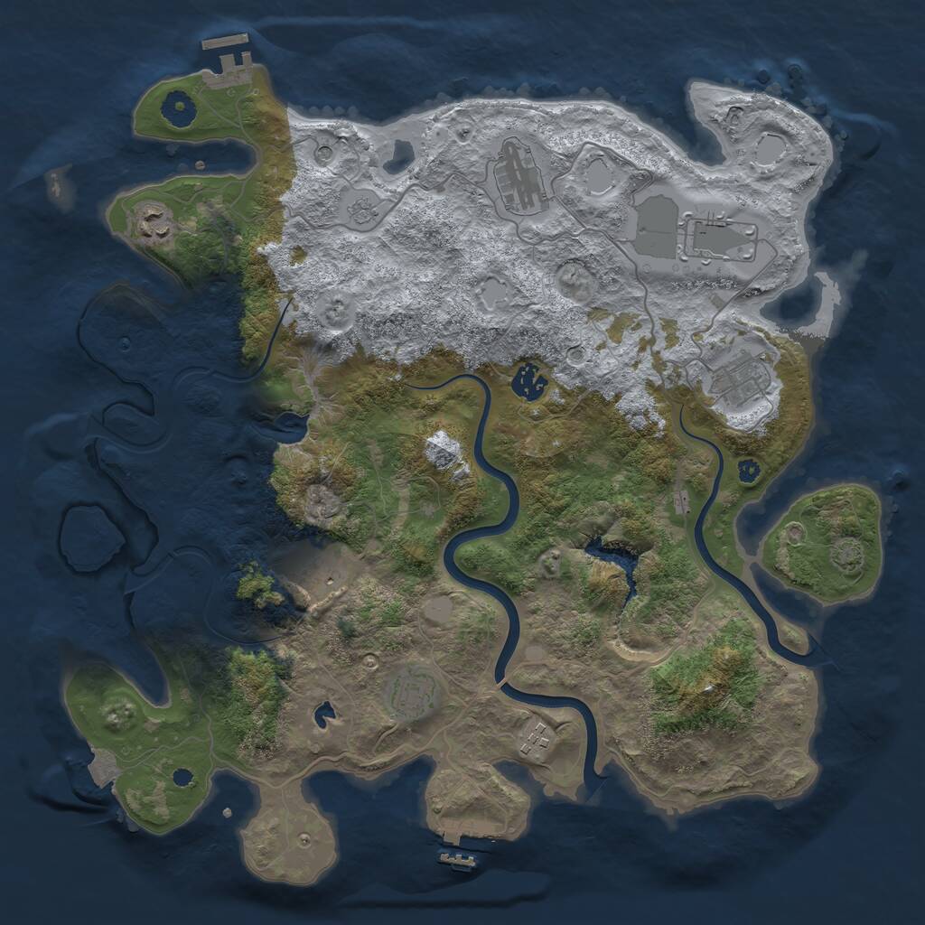Rust Map: Procedural Map, Size: 4000, Seed: 158345707, 14 Monuments