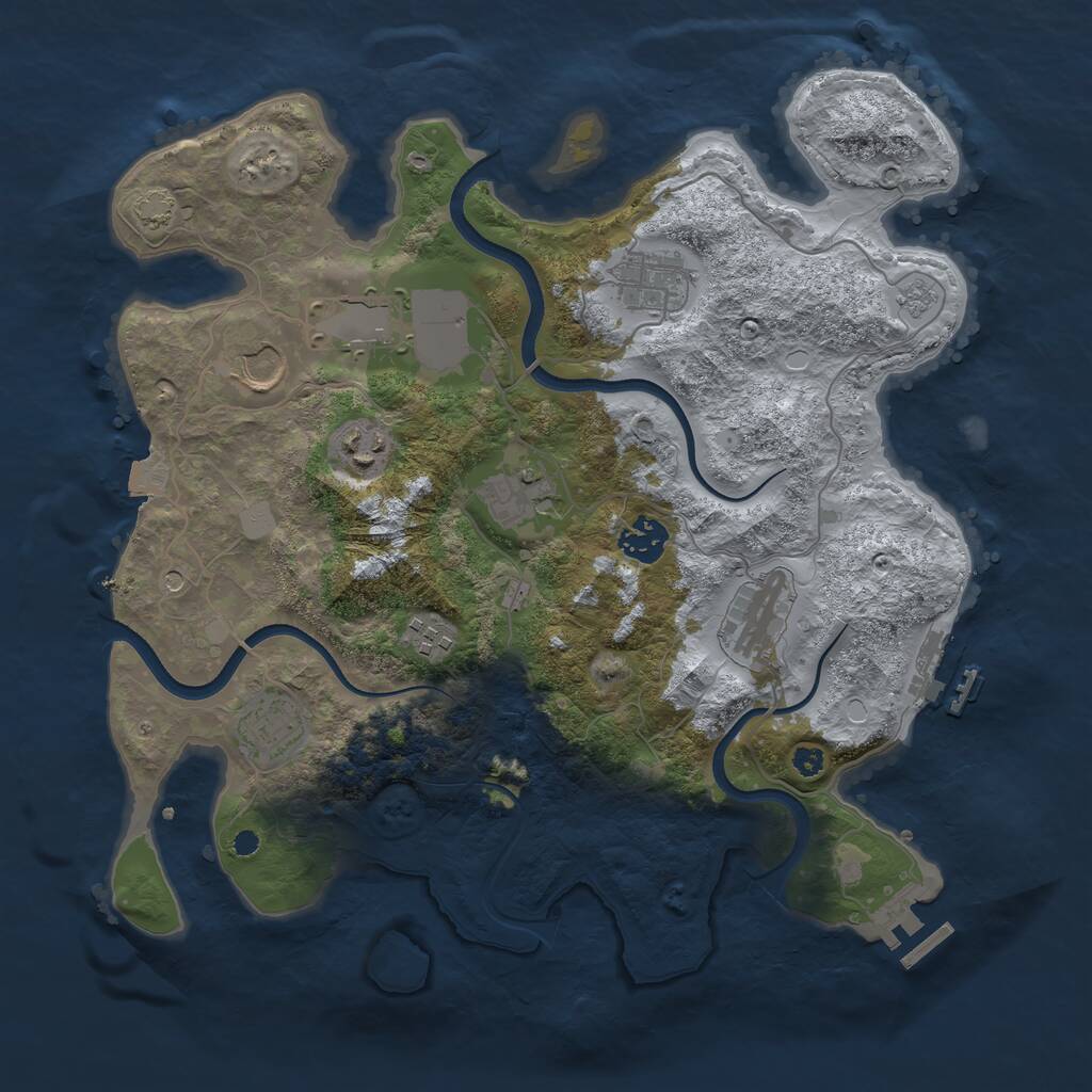 Rust Map: Procedural Map, Size: 3550, Seed: 334269, 15 Monuments