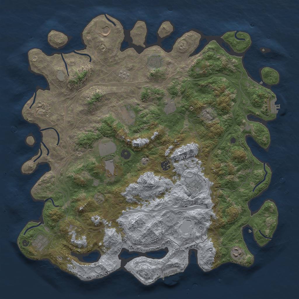 Rust Map: Procedural Map, Size: 4500, Seed: 78945, 20 Monuments