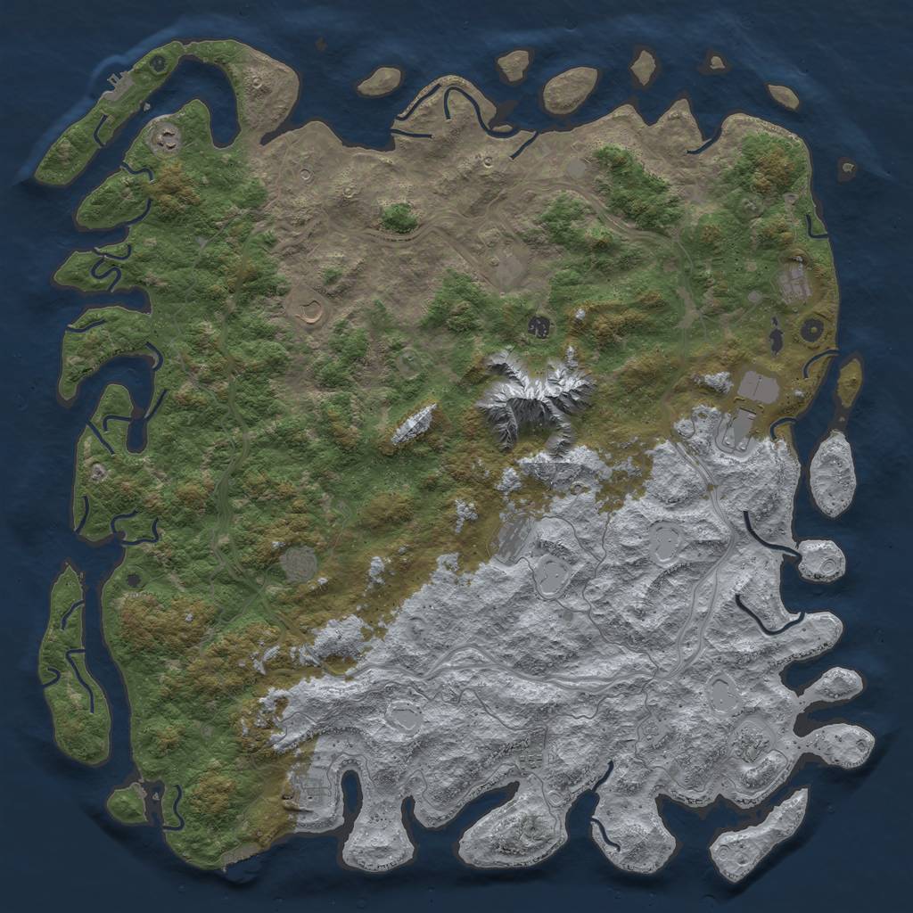 Rust Map: Procedural Map, Size: 6000, Seed: 261, 20 Monuments
