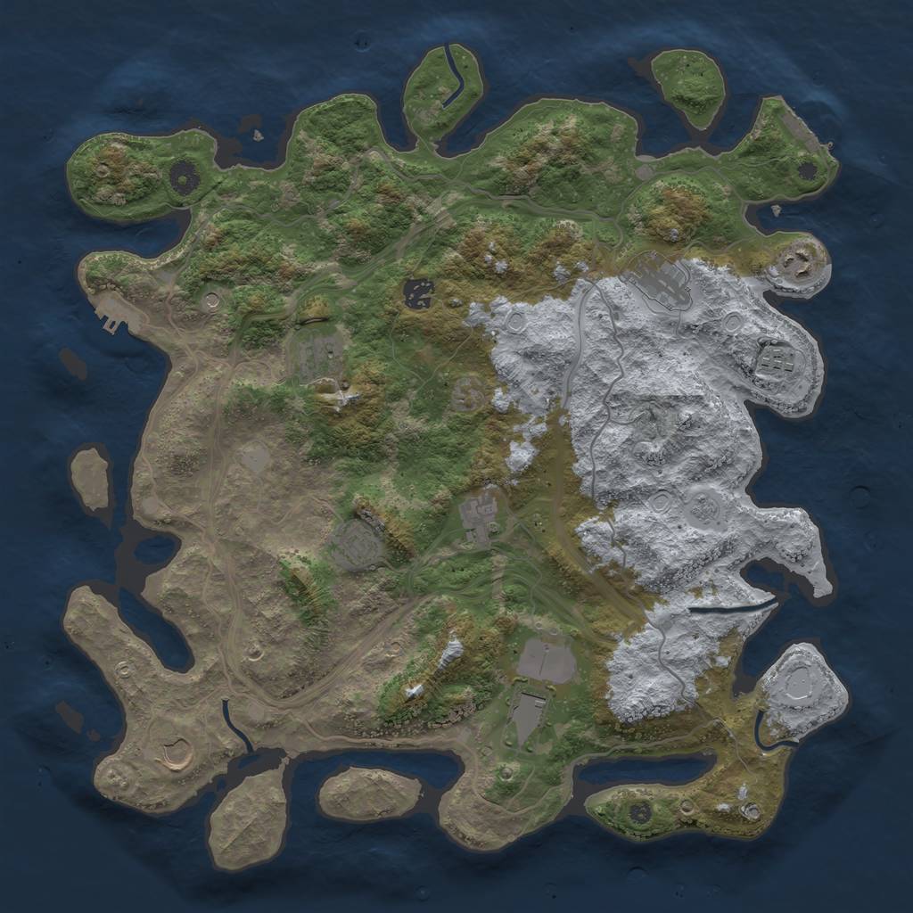 Rust Map: Procedural Map, Size: 4250, Seed: 440030343, 18 Monuments