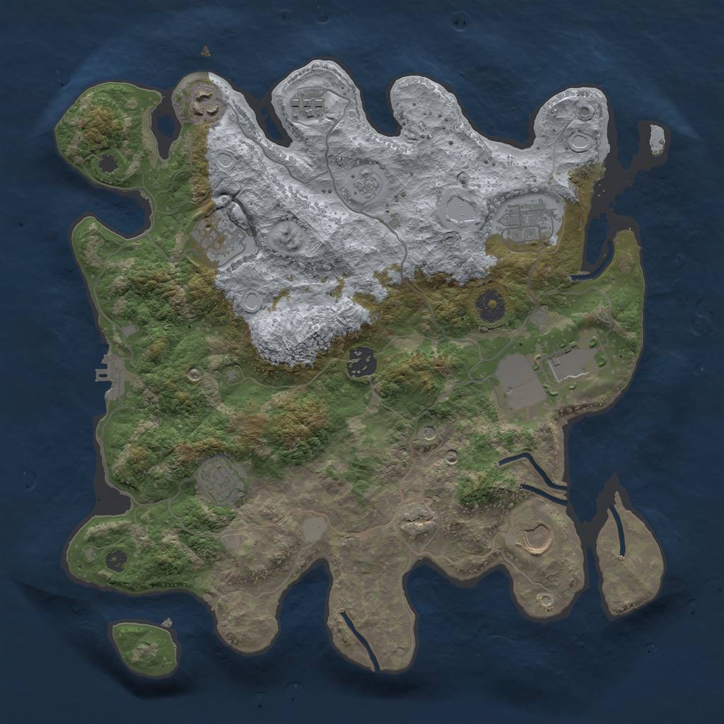 Rust Map: Procedural Map, Size: 3500, Seed: 149703962, 16 Monuments