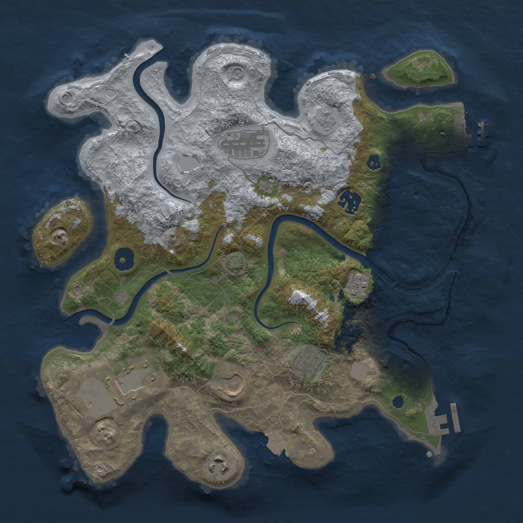 Rust Map: Procedural Map, Size: 3550, Seed: 820715, 13 Monuments