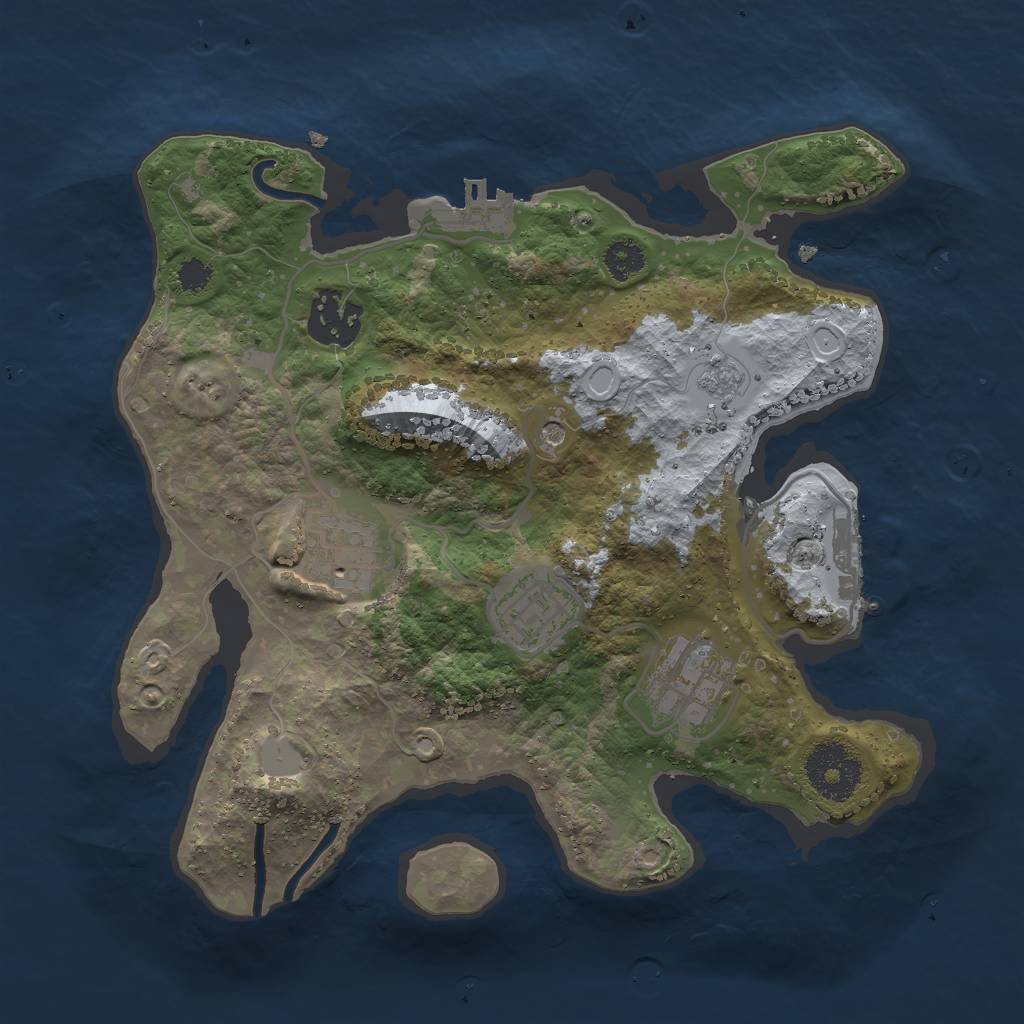 Rust Map: Procedural Map, Size: 2750, Seed: 9581123, 13 Monuments
