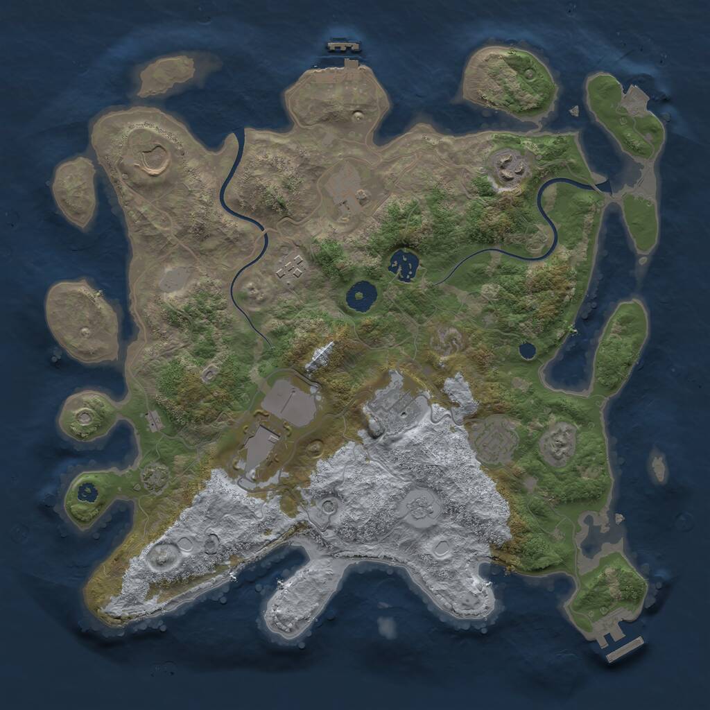 Rust Map: Procedural Map, Size: 3550, Seed: 187556, 14 Monuments