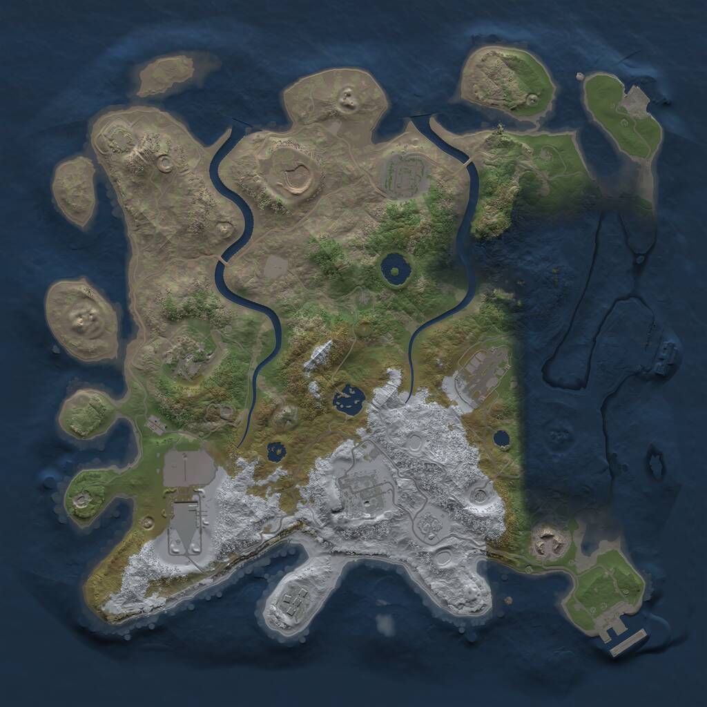 Rust Map: Procedural Map, Size: 3550, Seed: 187556, 15 Monuments