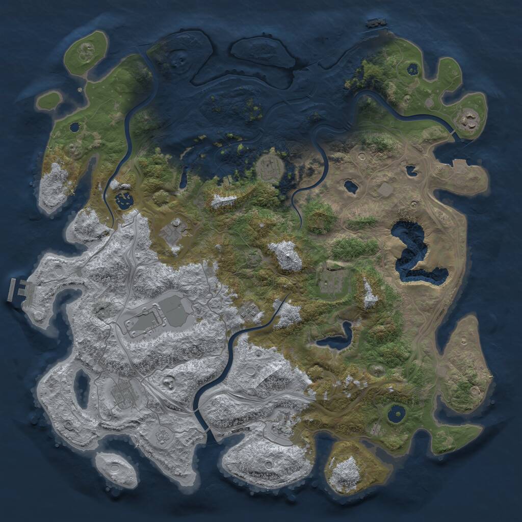 Rust Map: Procedural Map, Size: 4500, Seed: 807509830, 15 Monuments