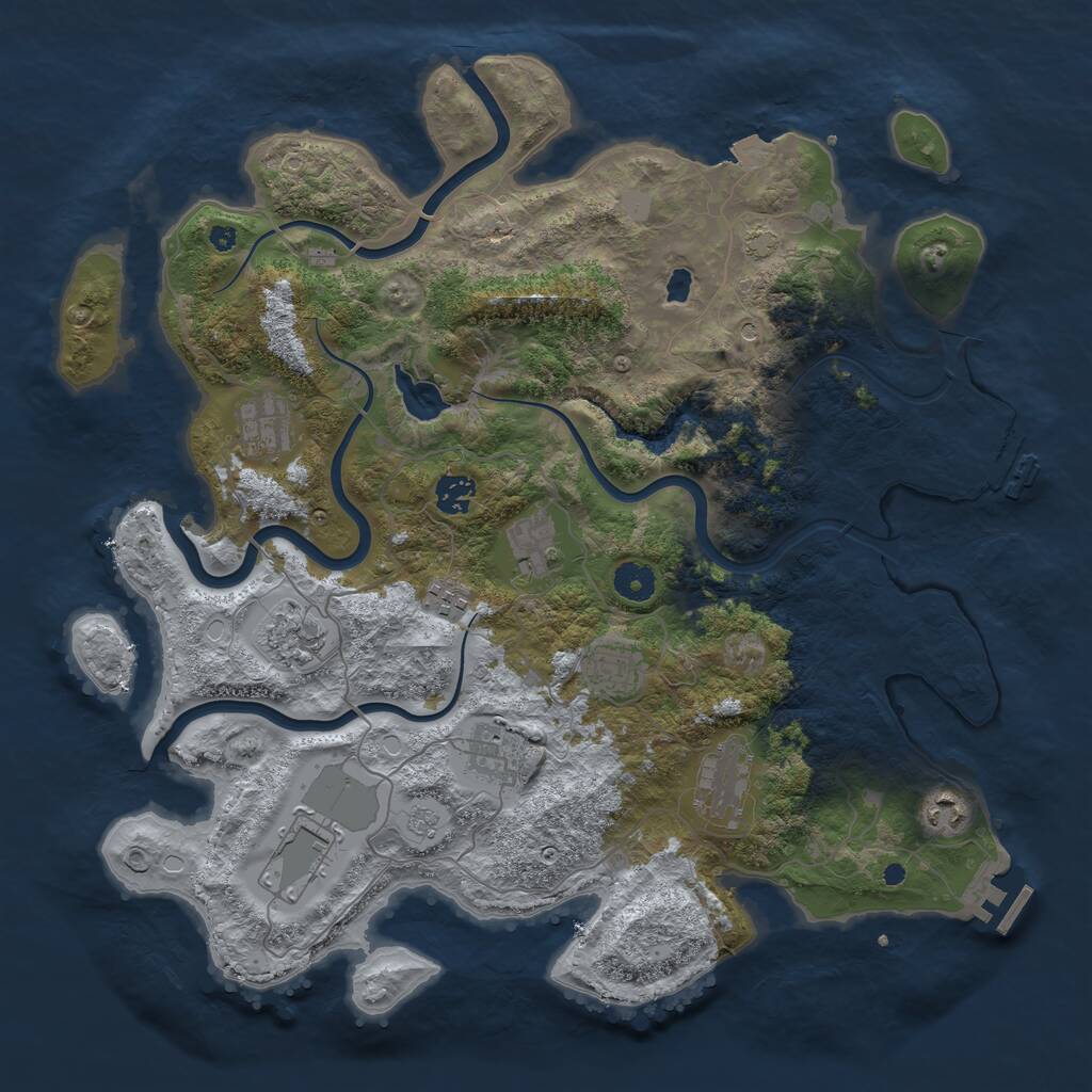 Rust Map: Procedural Map, Size: 4050, Seed: 568, 16 Monuments