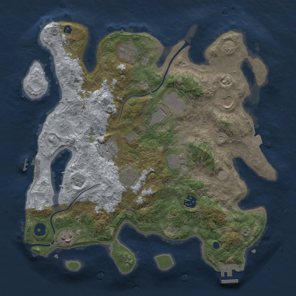 Rust Map: Procedural Map, Size: 3550, Seed: 499222, 15 Monuments