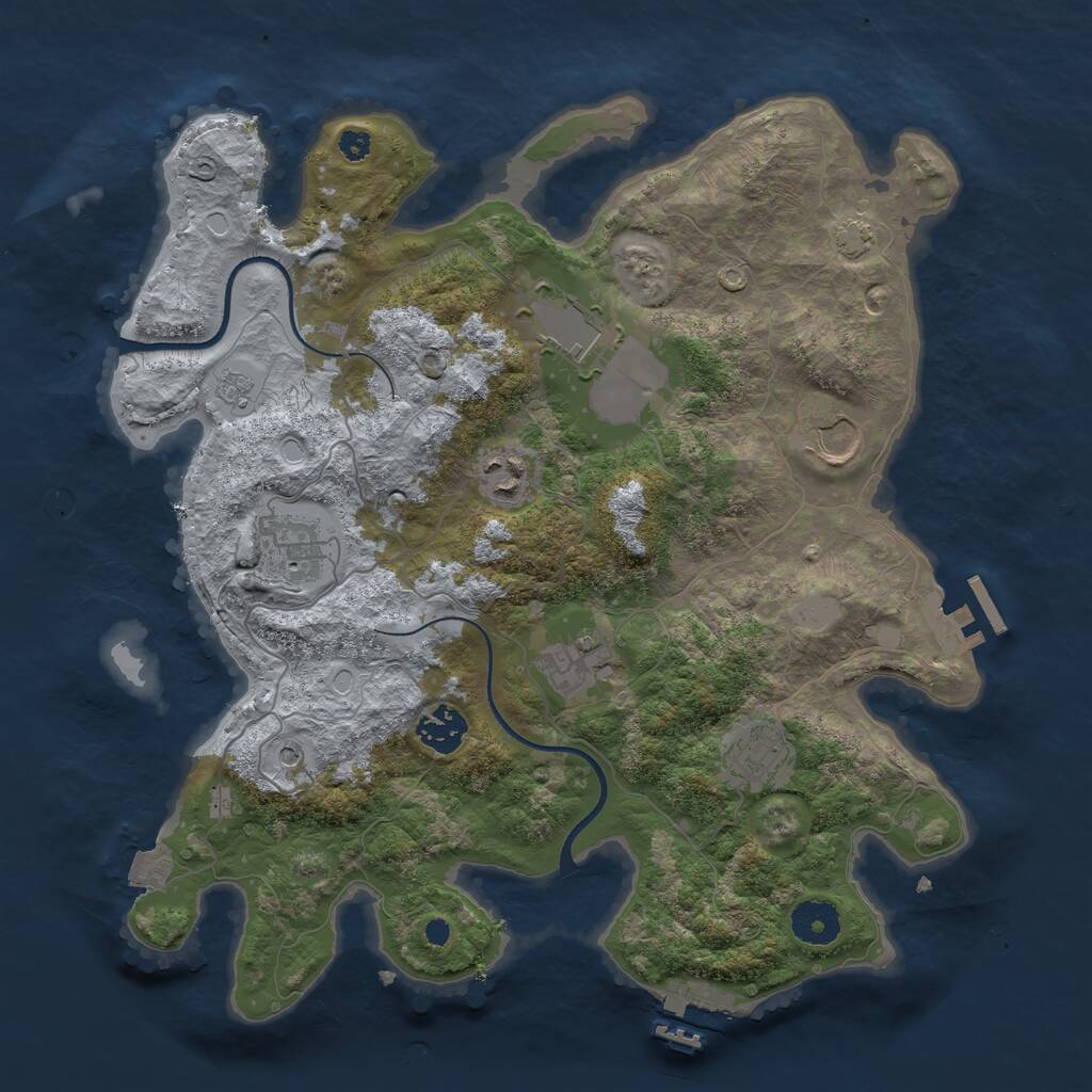 Rust Map: Procedural Map, Size: 3500, Seed: 260982704, 13 Monuments