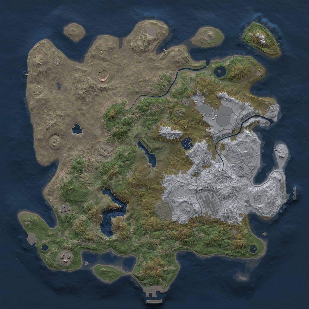 Rust Map: Procedural Map, Size: 4000, Seed: 1703700038, 13 Monuments