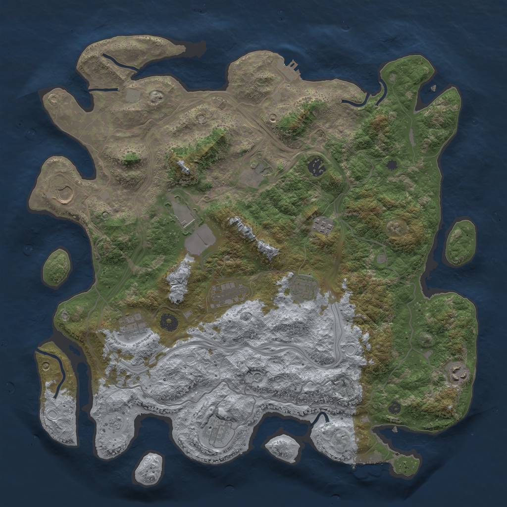 Rust Map: Procedural Map, Size: 4250, Seed: 969627155, 19 Monuments