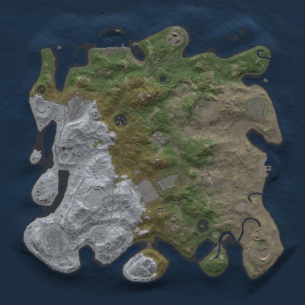 Rust Map: Procedural Map, Size: 3570, Seed: 178718, 19 Monuments