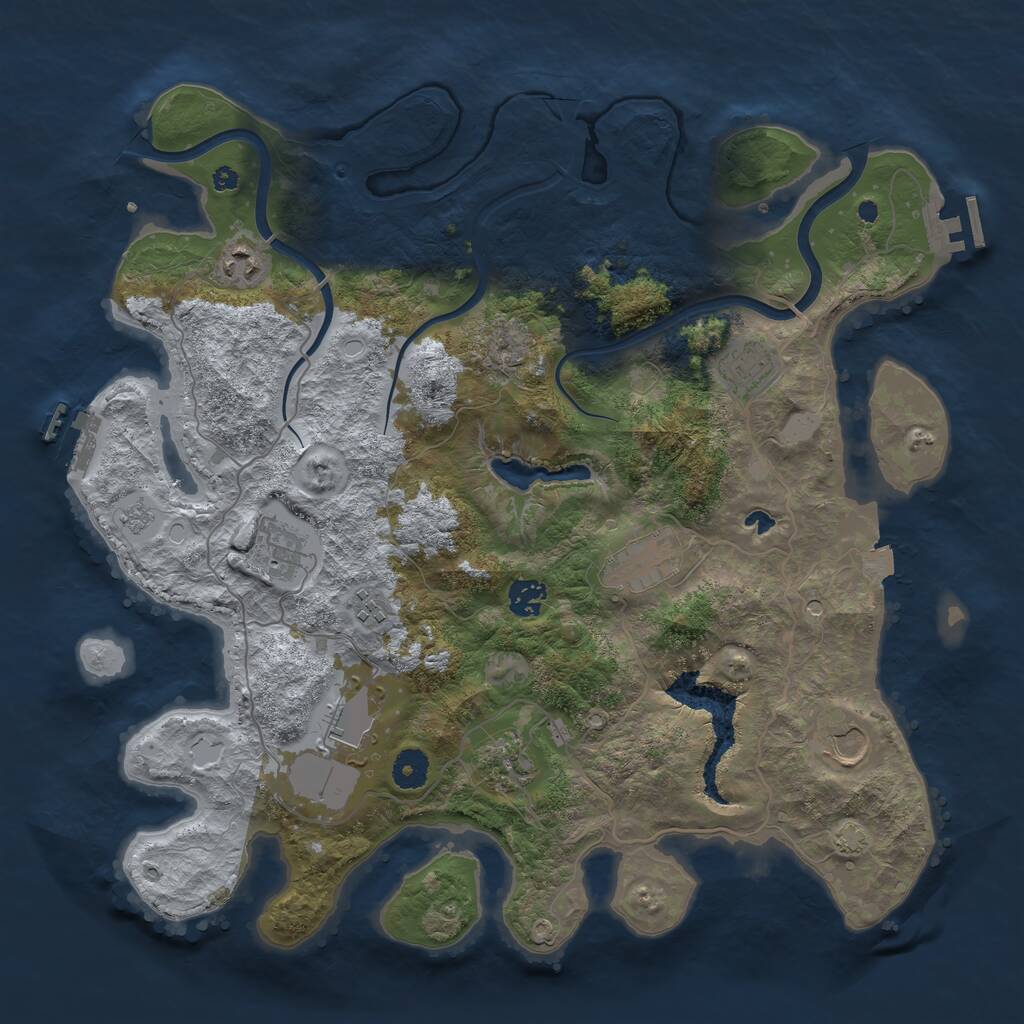 Rust Map: Procedural Map, Size: 4000, Seed: 124516035, 15 Monuments