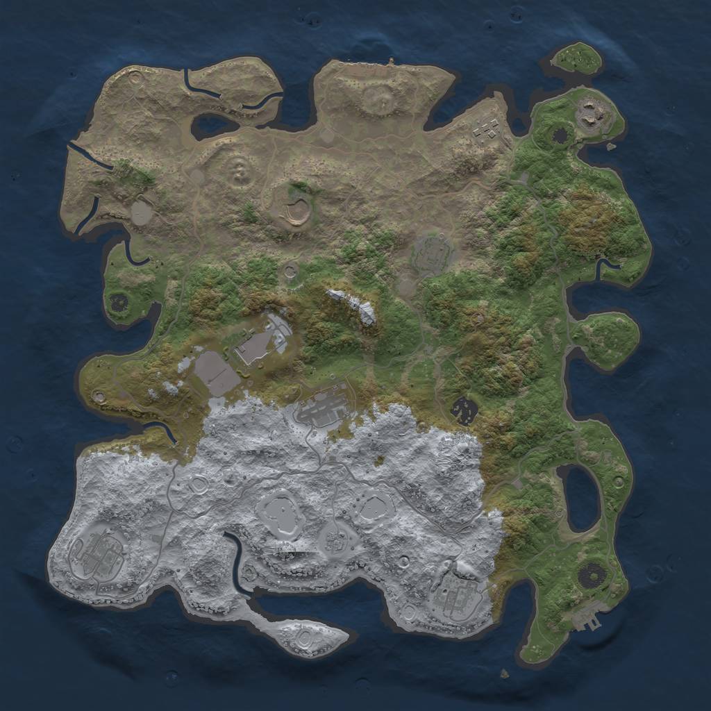 Rust Map: Procedural Map, Size: 4000, Seed: 573475174, 18 Monuments