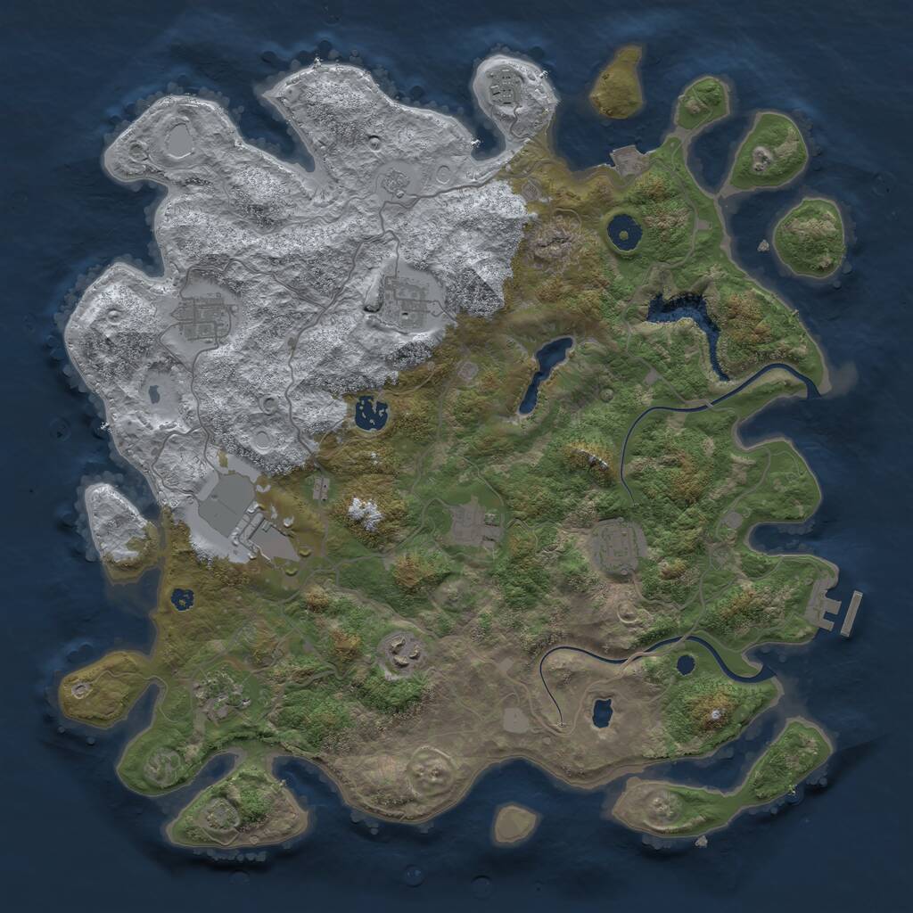Rust Map: Procedural Map, Size: 4000, Seed: 776322659, 13 Monuments