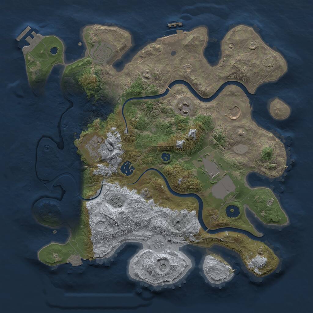 Rust Map: Procedural Map, Size: 3500, Seed: 1651626053, 13 Monuments