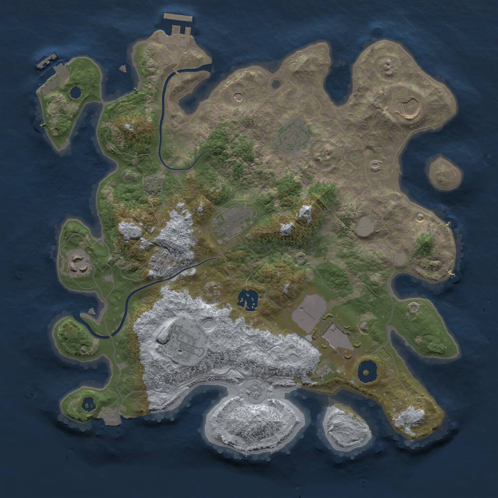 Rust Map: Procedural Map, Size: 3500, Seed: 1651626053, 14 Monuments