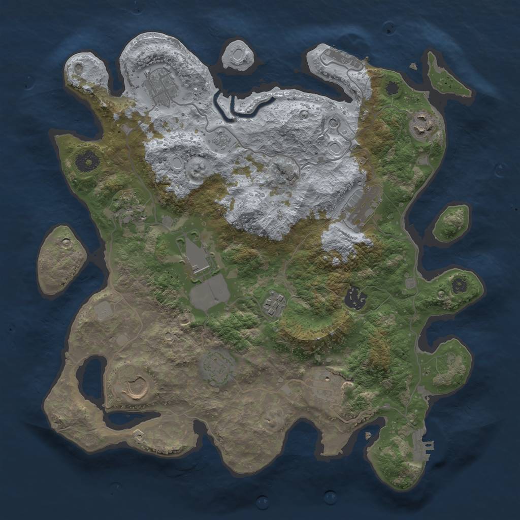 Rust Map: Procedural Map, Size: 3500, Seed: 40852475, 19 Monuments