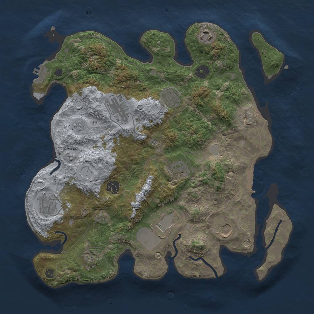 Rust Map: Procedural Map, Size: 3500, Seed: 963899629, 18 Monuments
